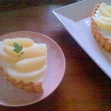 桃のレアチーズ風タルト